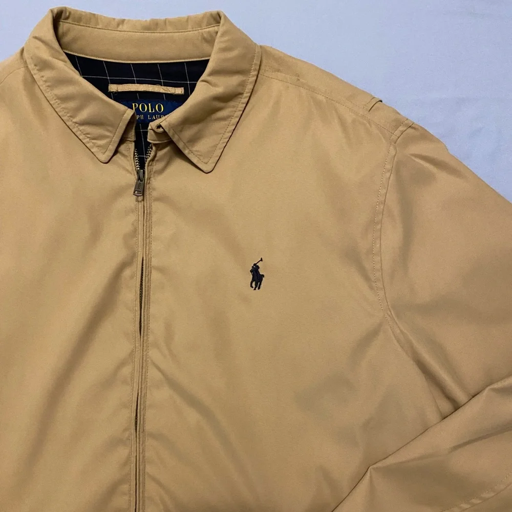 Polo Ralph Lauren Men’s Bi-Swing Jacket Windbreaker Khaki Tan Brown Large - Picture 4 of 14